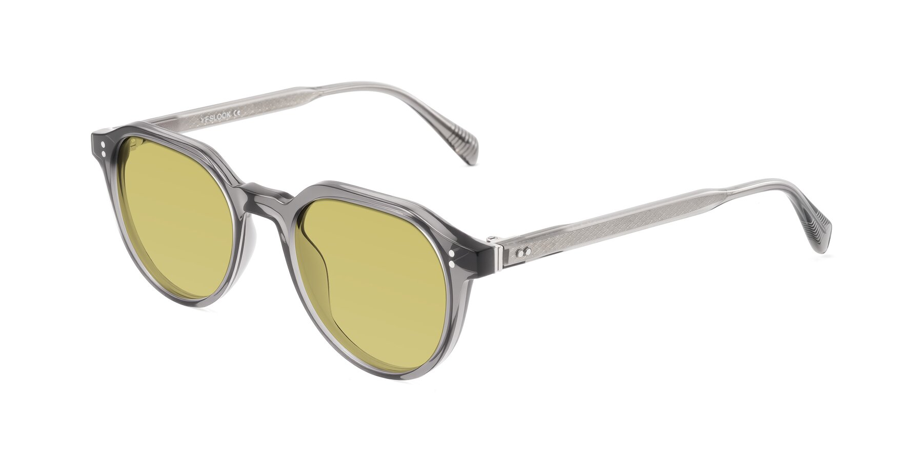 Angle of Cotaii in Gray with Medium Champagne Tinted Lenses