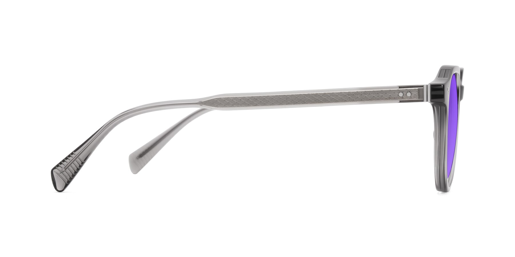 Side of Cotaii in Gray with Purple Tinted Lenses