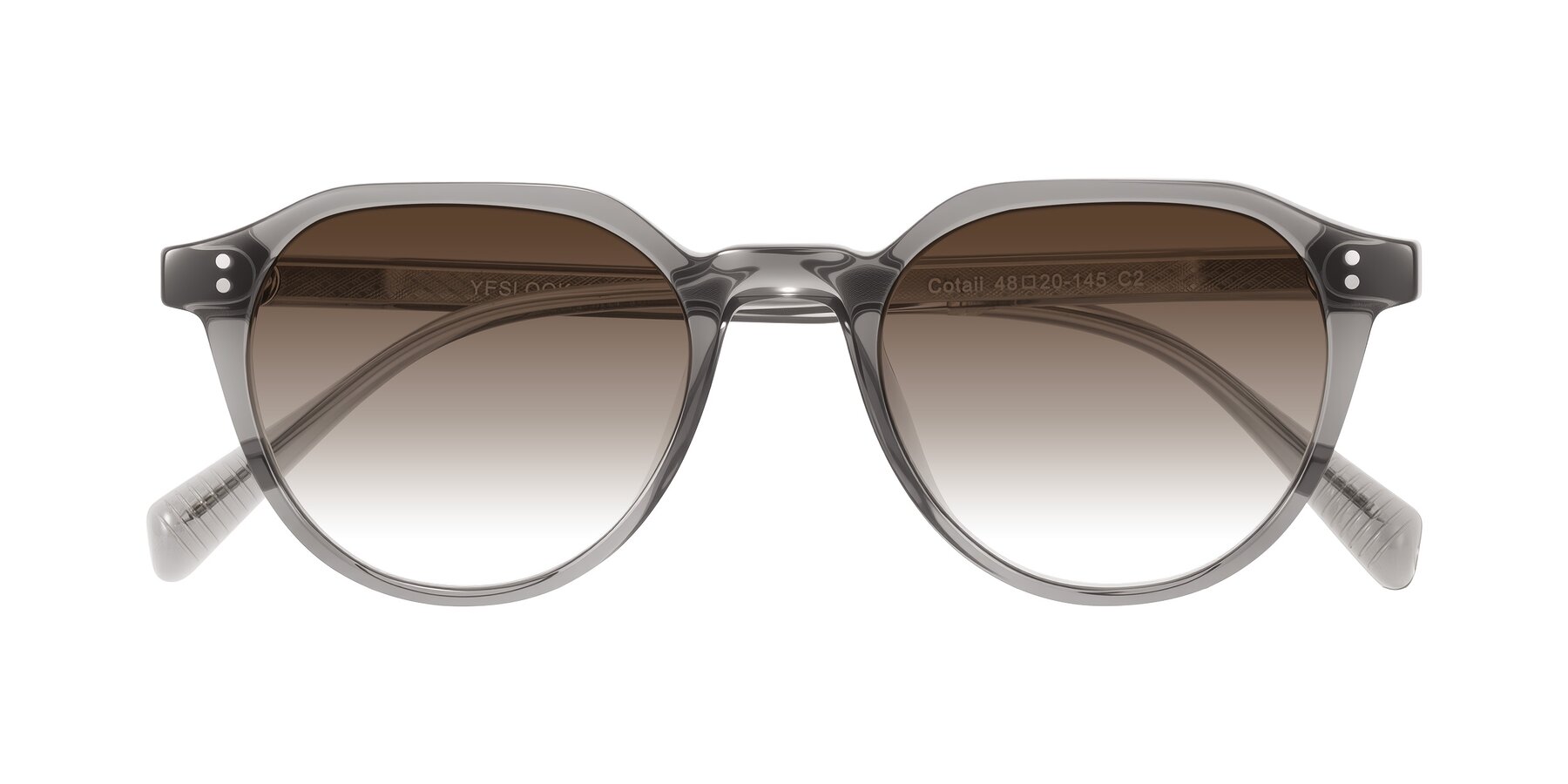 Folded Front of Cotaii in Gray with Brown Gradient Lenses