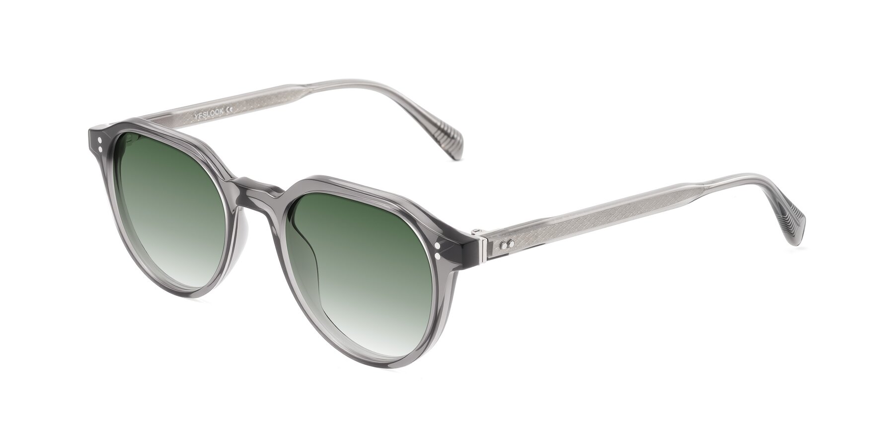 Angle of Cotaii in Gray with Green Gradient Lenses