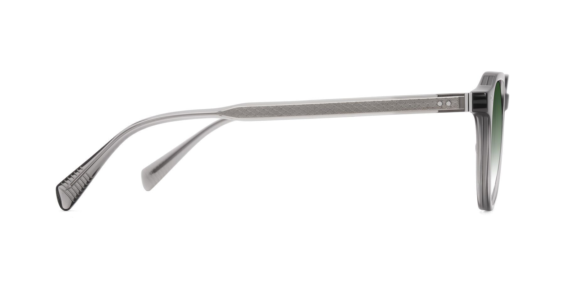 Side of Cotaii in Gray with Green Gradient Lenses