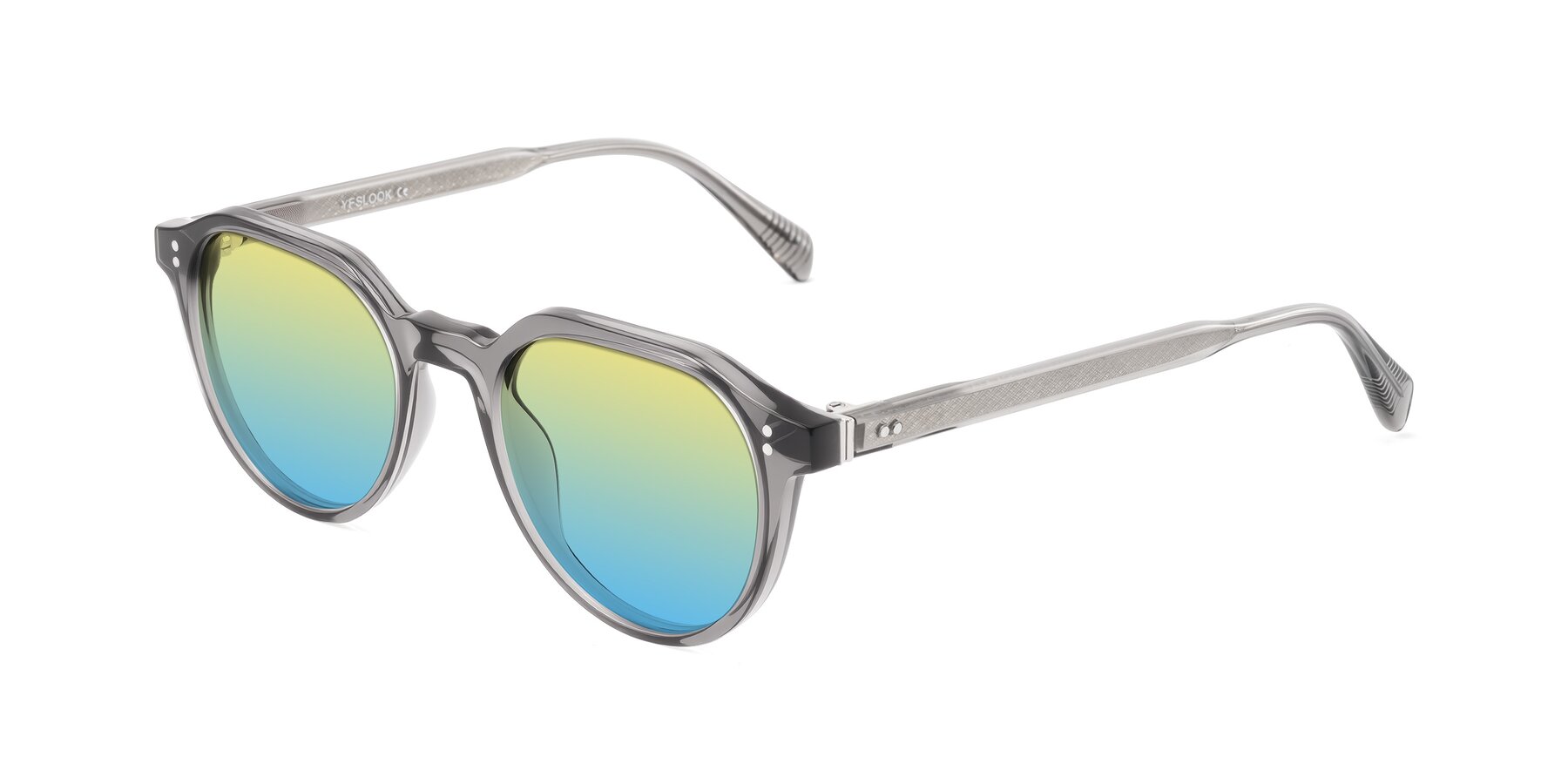 Angle of Cotaii in Gray with Yellow / Blue Gradient Lenses