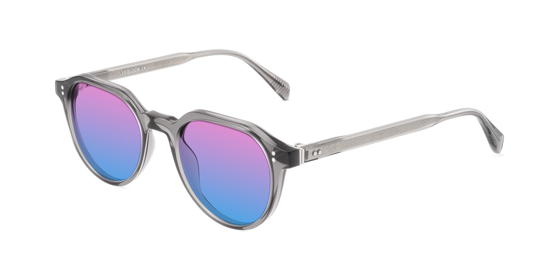Angle of Cotaii in Gray with Pink / Blue Gradient Lenses