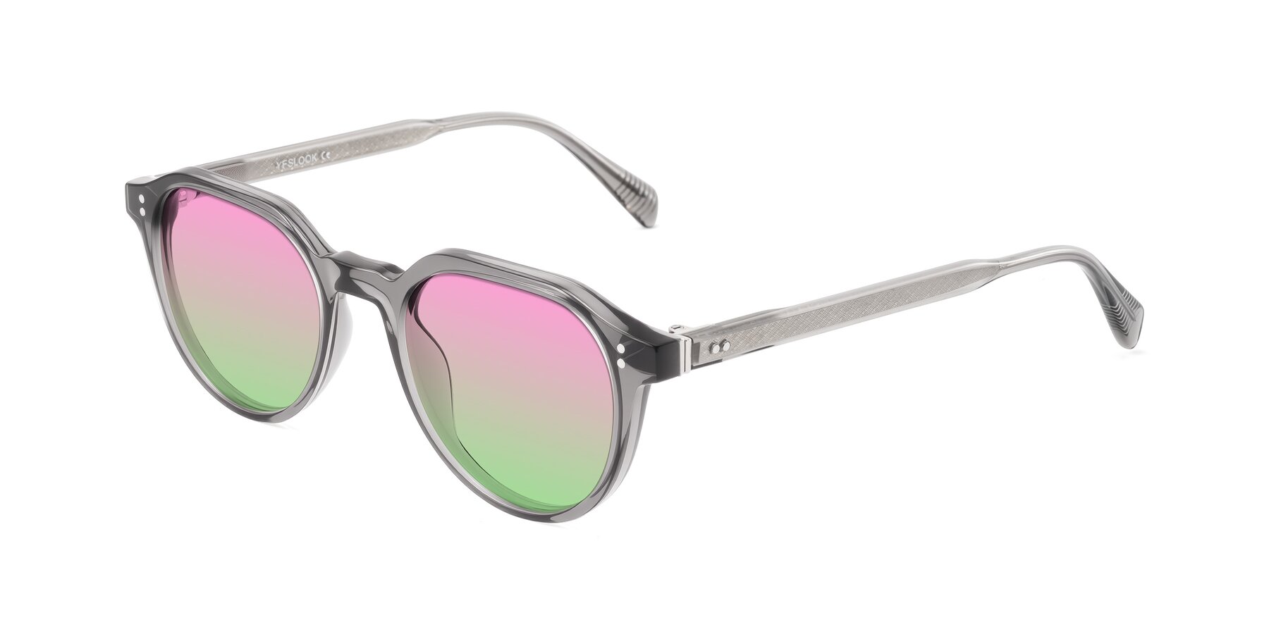 Angle of Cotaii in Gray with Pink / Green Gradient Lenses