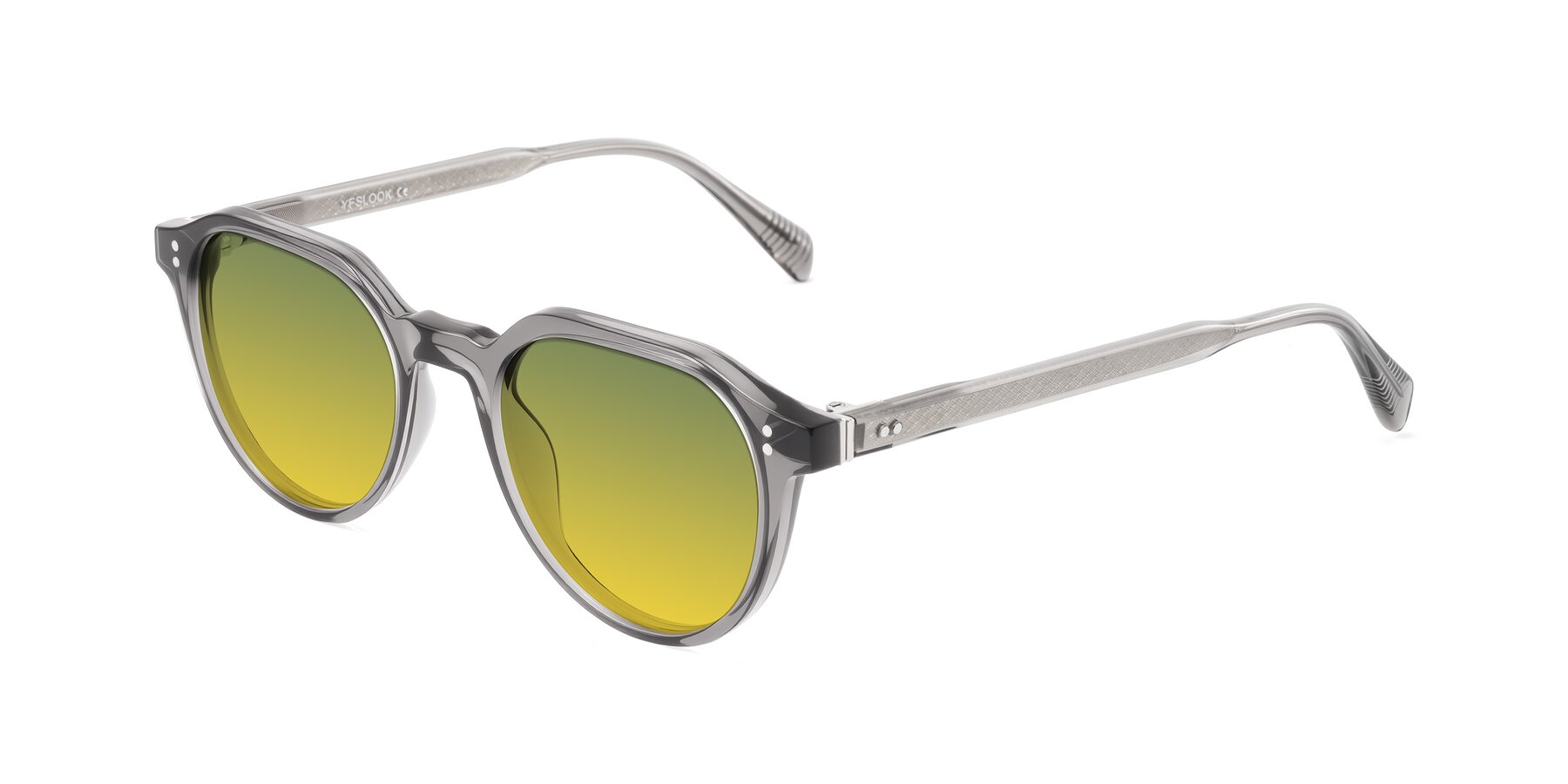 Angle of Cotaii in Gray with Green / Yellow Gradient Lenses