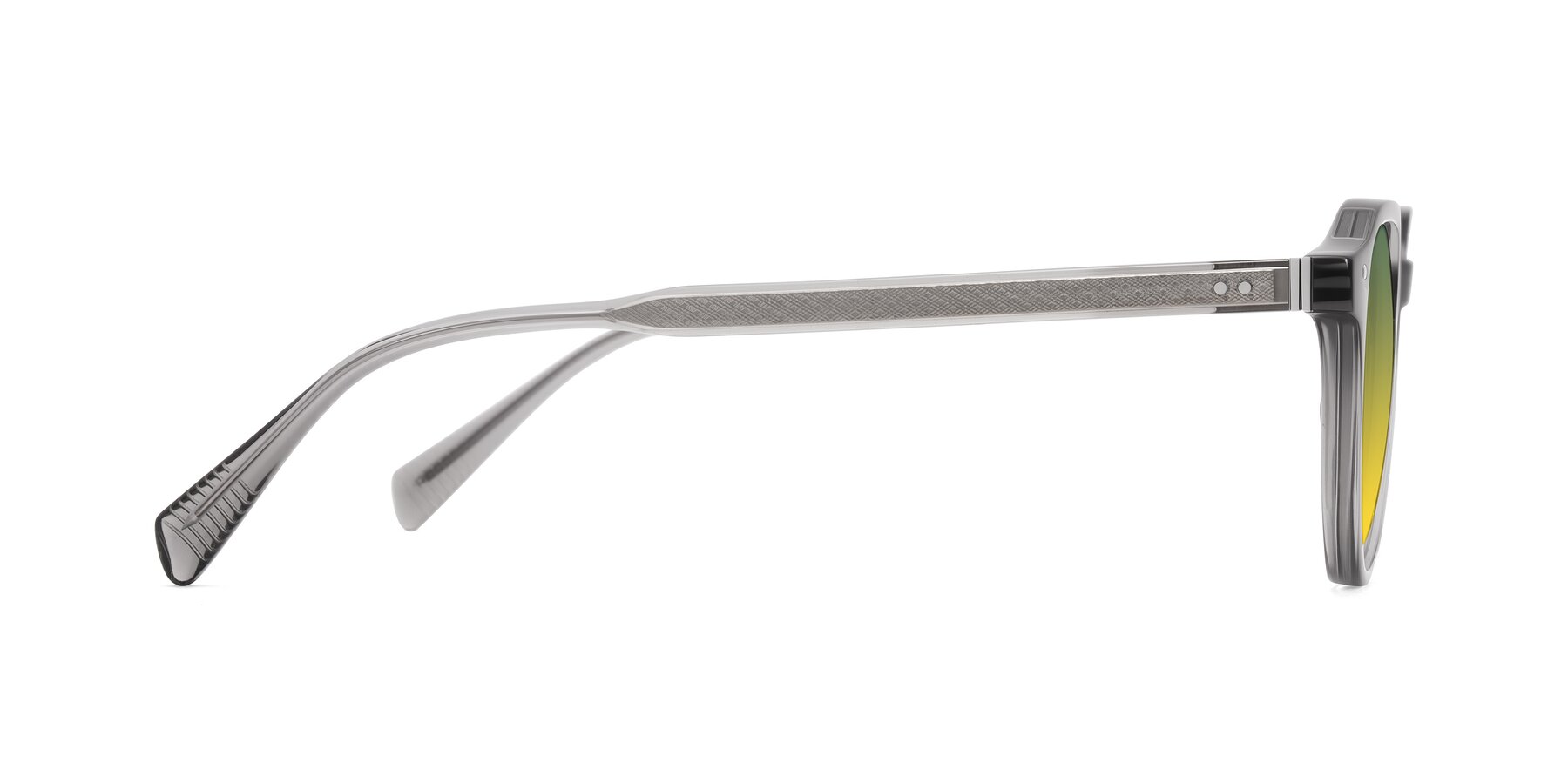 Side of Cotaii in Gray with Green / Yellow Gradient Lenses