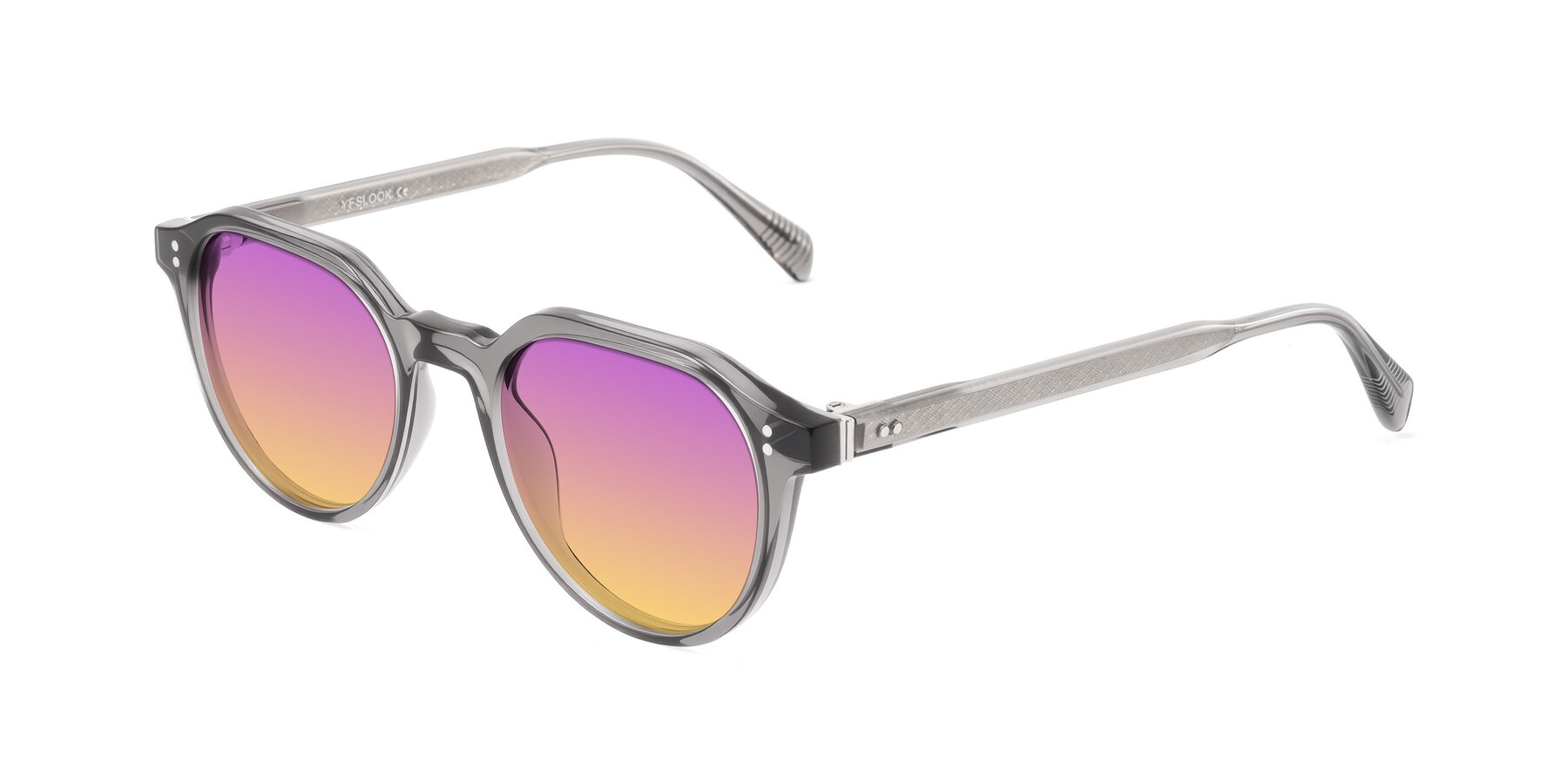 Angle of Cotaii in Gray with Purple / Yellow Gradient Lenses