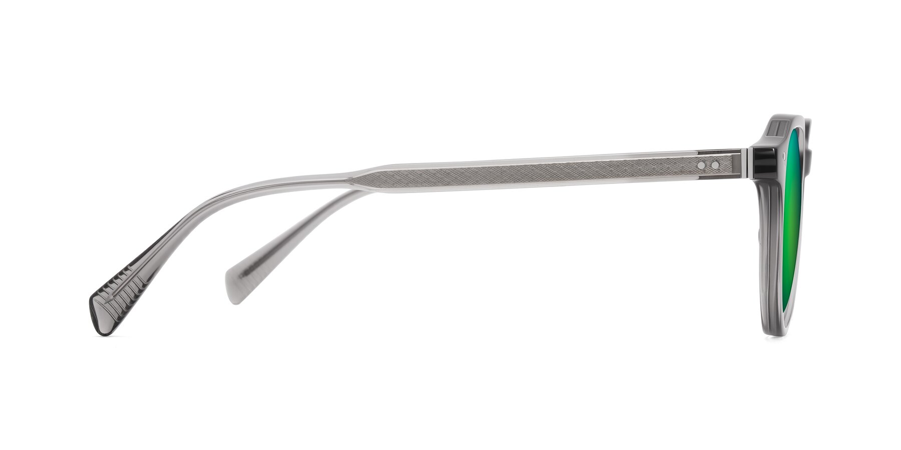 Side of Cotaii in Gray with Green Mirrored Lenses