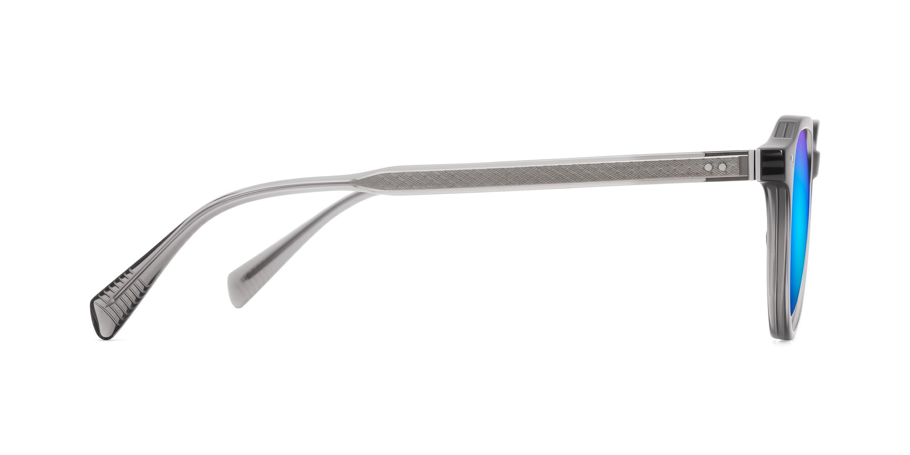 Side of Cotaii in Gray with Blue Mirrored Lenses