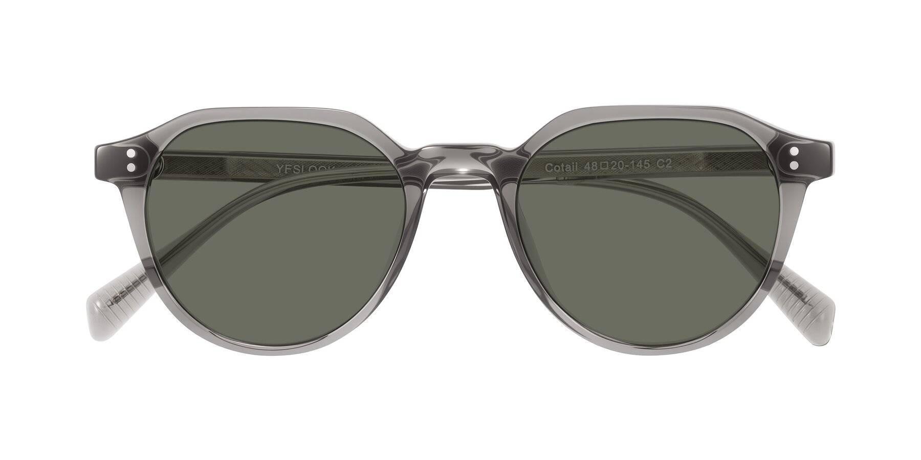 Folded Front of Cotaii in Gray with Gray Polarized Lenses