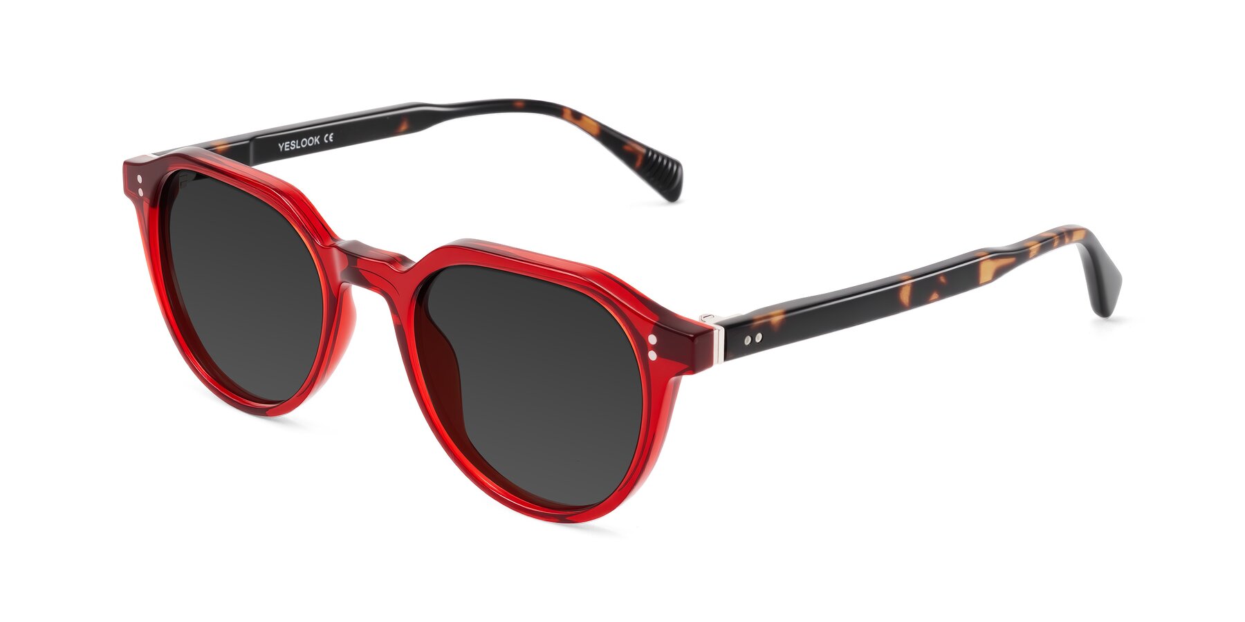 Angle of Cotaii in Wine/Tortoise with Gray Tinted Lenses