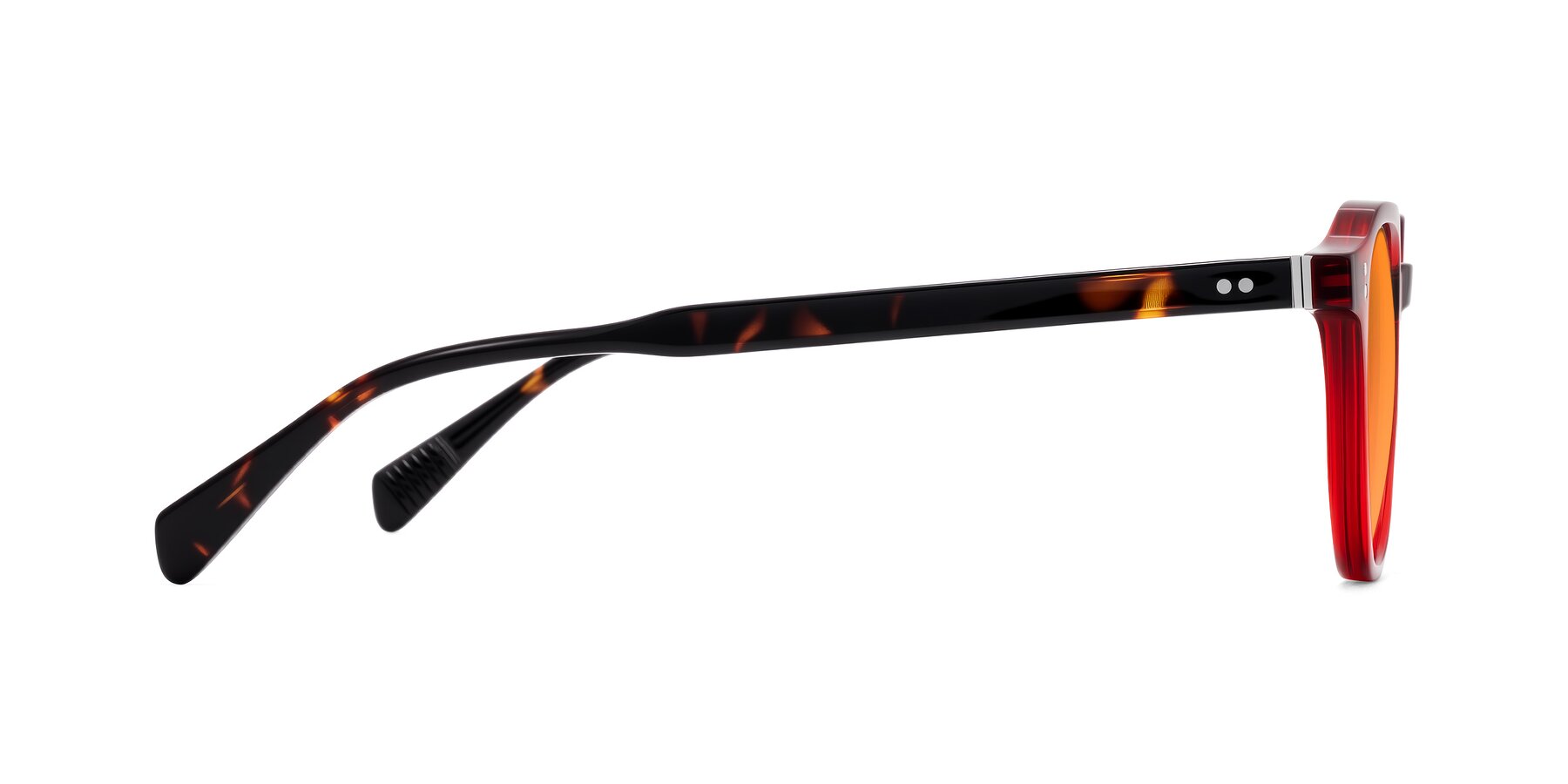 Side of Cotaii in Wine/Tortoise with Orange Tinted Lenses