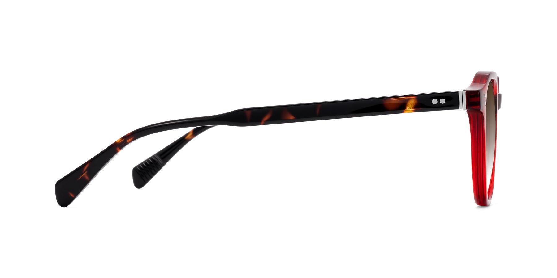 Side of Cotaii in Wine/Tortoise with Brown Gradient Lenses