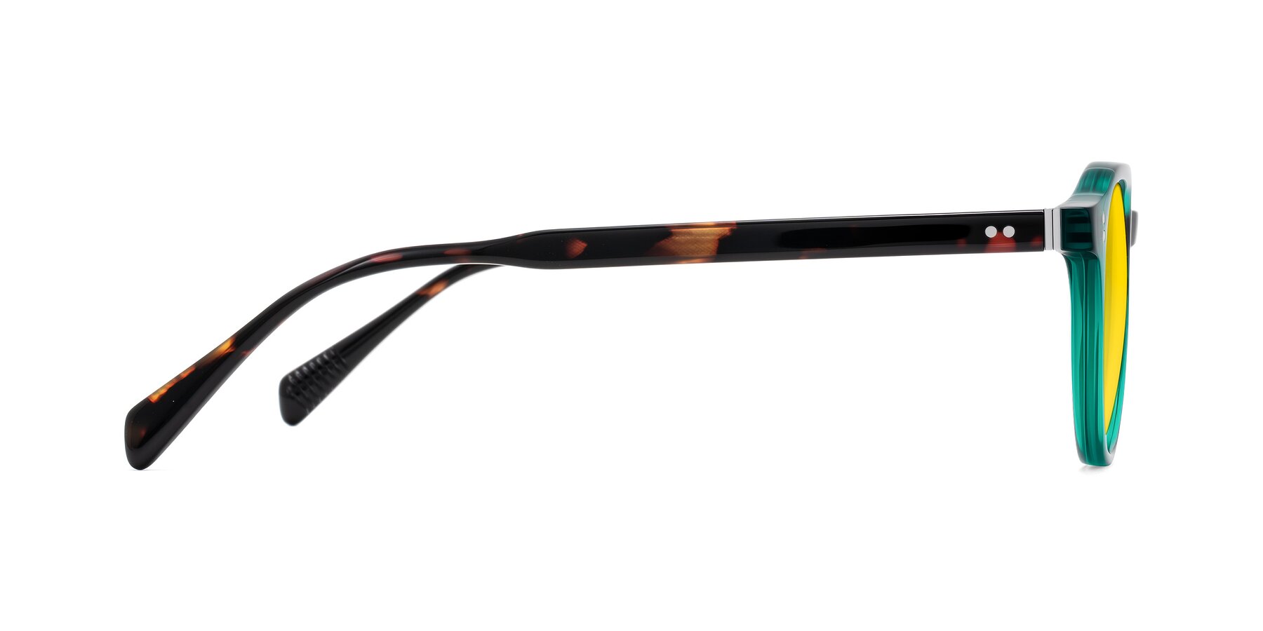 Side of Cotaii in Emerald/Tortoise with Yellow Tinted Lenses