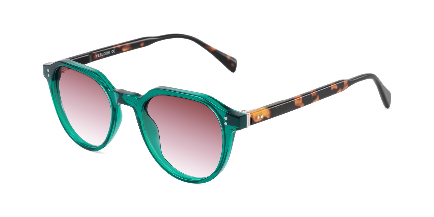 Angle of Cotaii in Emerald/Tortoise with Garnet Gradient Lenses