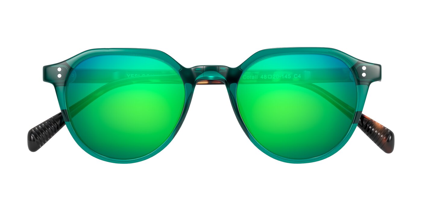Cotaii - Emerald/Tortoise Flash Mirrored Sunglasses