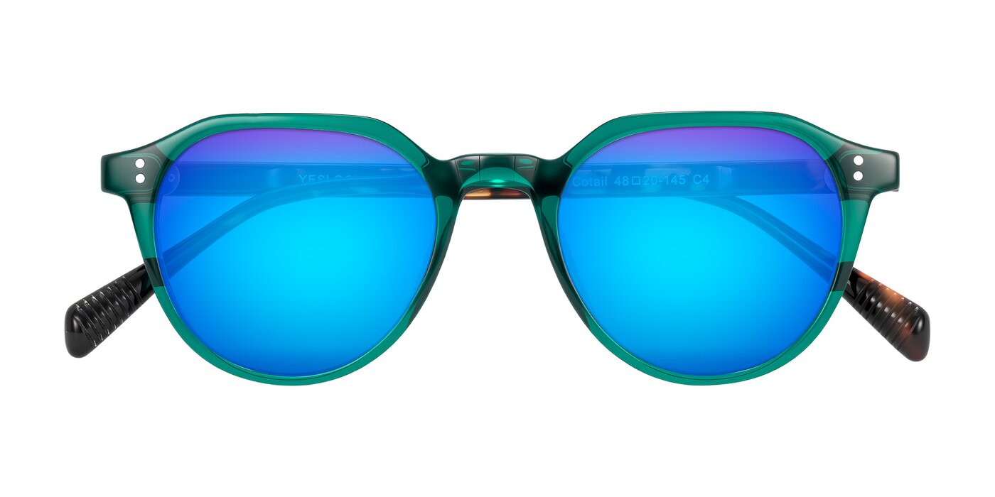 Cotaii - Emerald/Tortoise Flash Mirrored Sunglasses