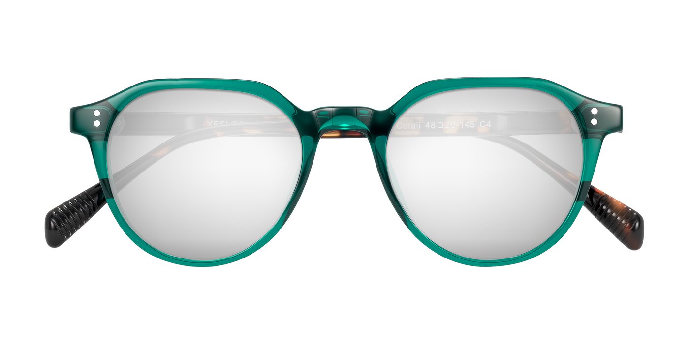 Cotaii - Emerald/Tortoise Flash Mirrored Sunglasses