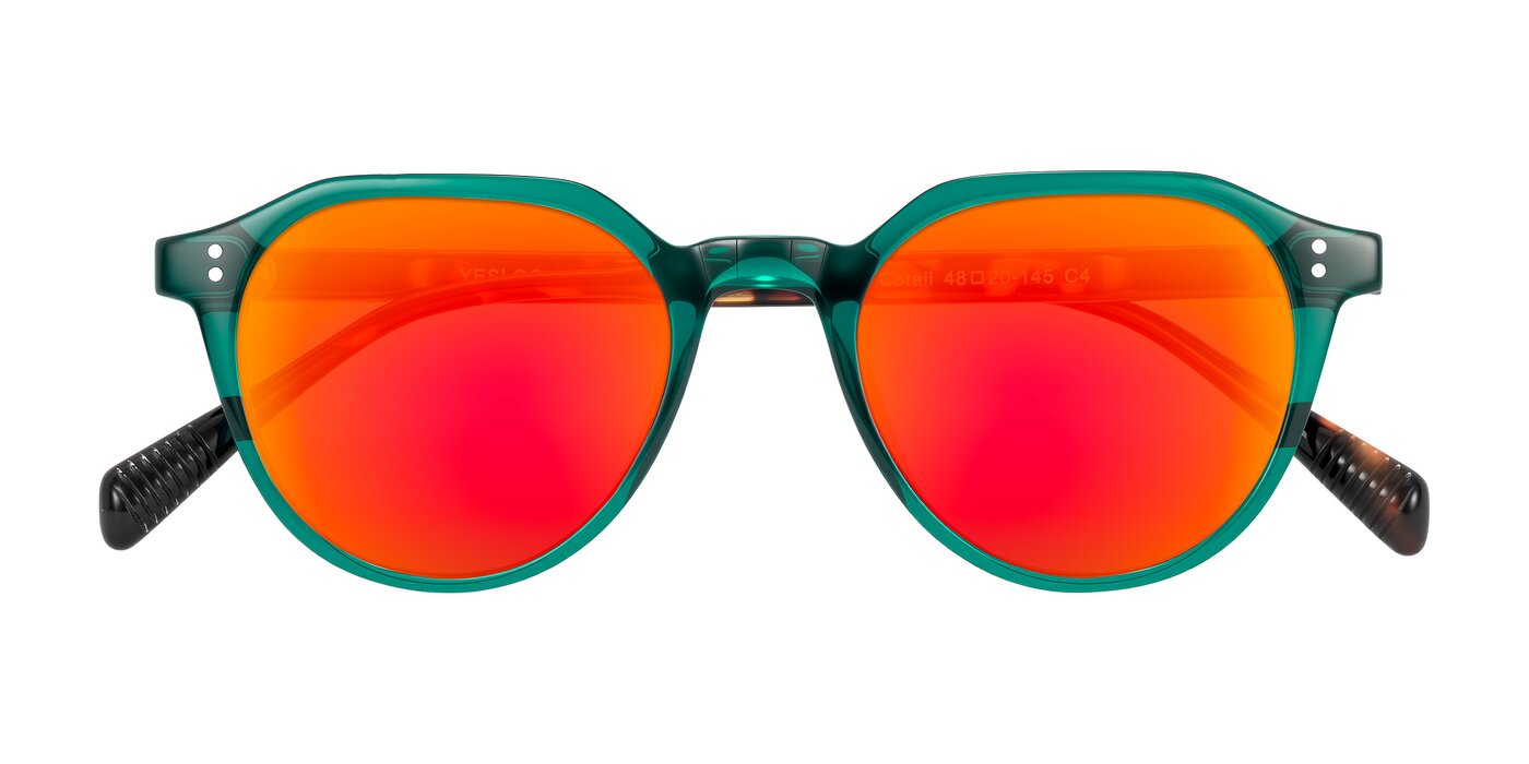 Cotaii - Emerald/Tortoise Flash Mirrored Sunglasses