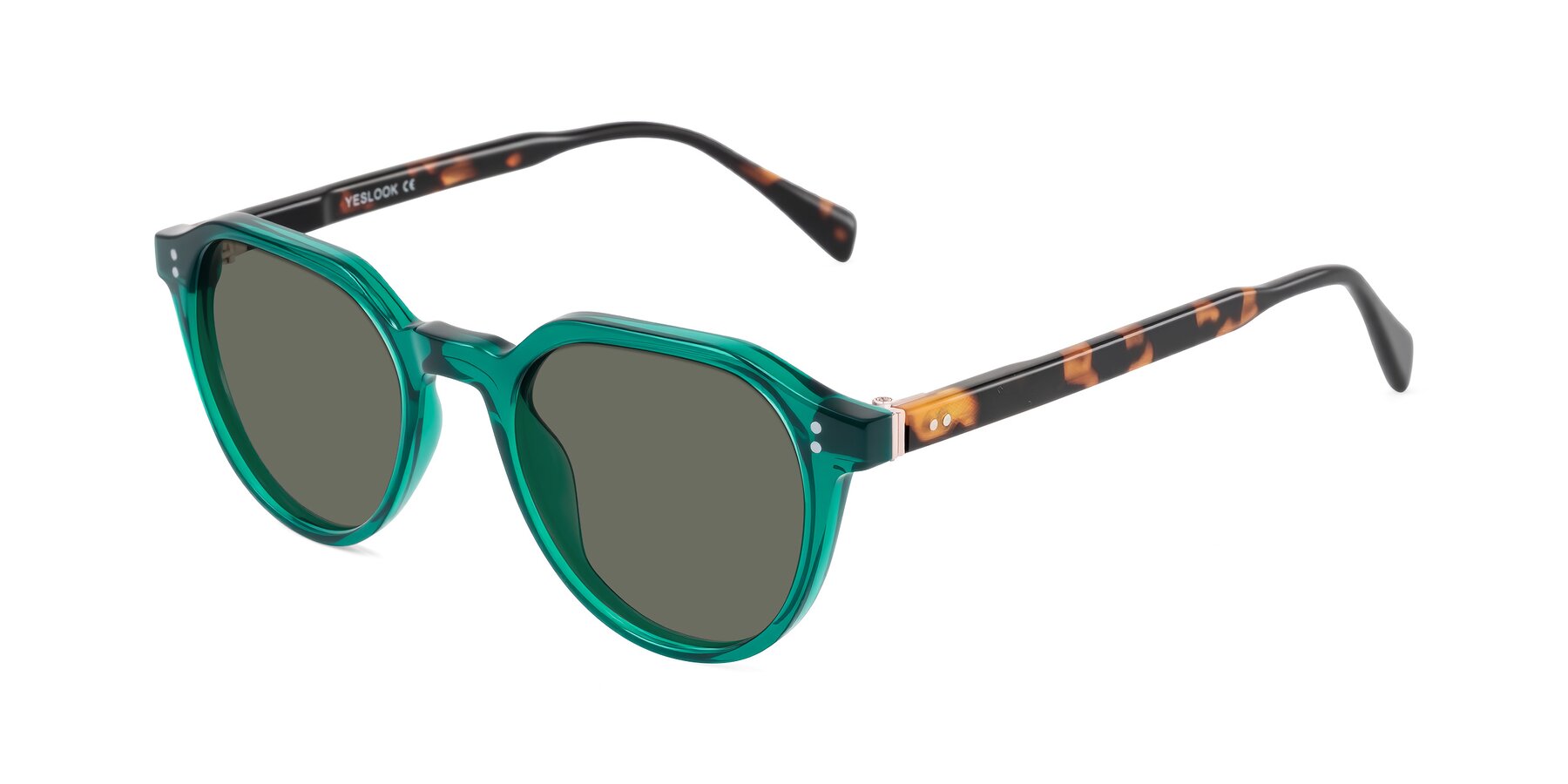 Angle of Cotaii in Emerald/Tortoise with Gray Polarized Lenses