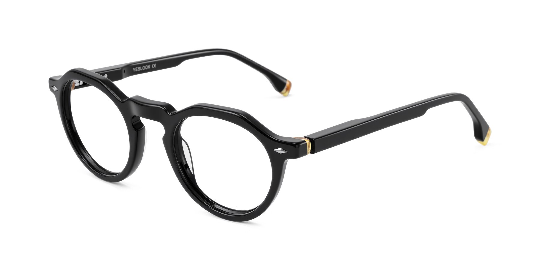 Angle of Orta in Black with Clear Reading Eyeglass Lenses