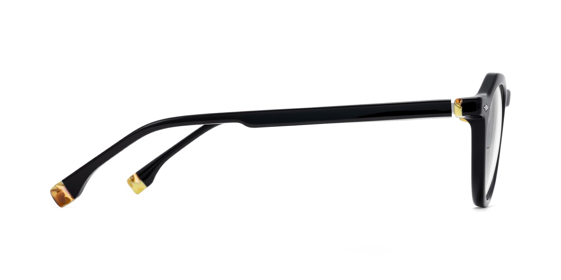 Side of Orta in Black with Clear Reading Eyeglass Lenses
