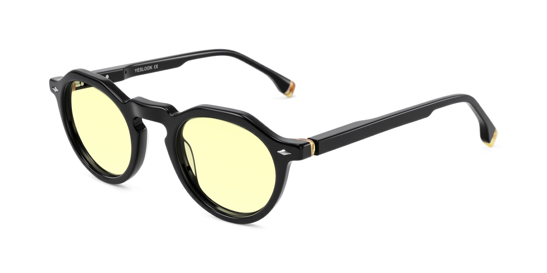 Angle of Orta in Black with Light Yellow Tinted Lenses