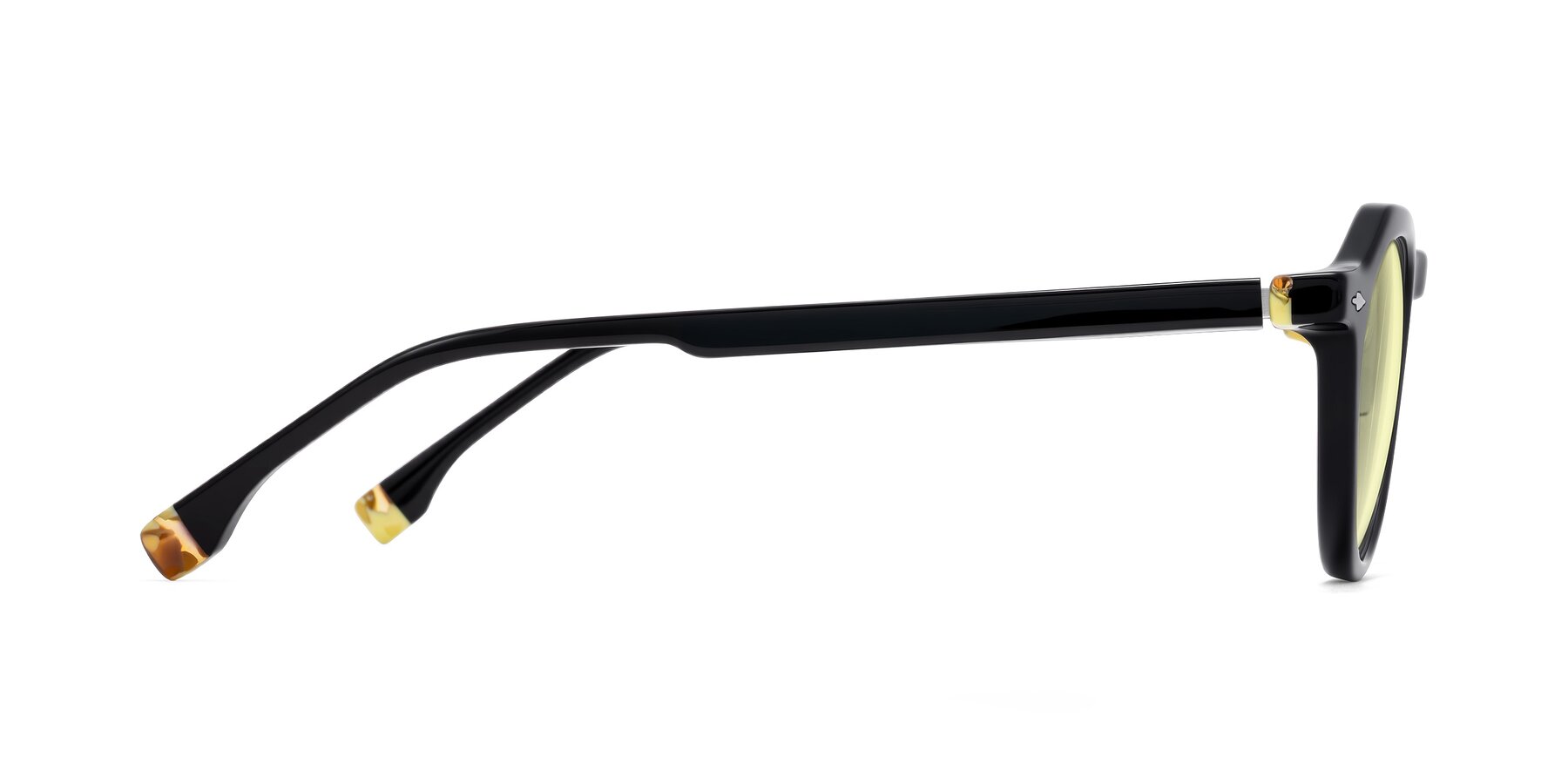 Side of Orta in Black with Light Yellow Tinted Lenses