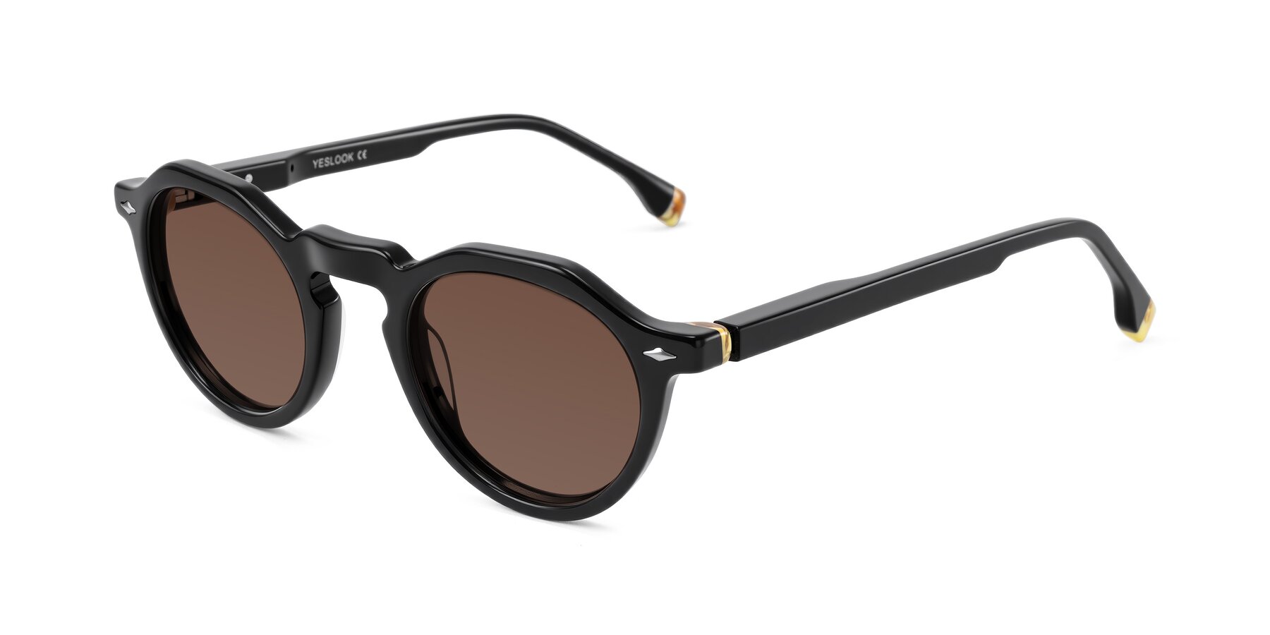 Angle of Orta in Black with Brown Tinted Lenses