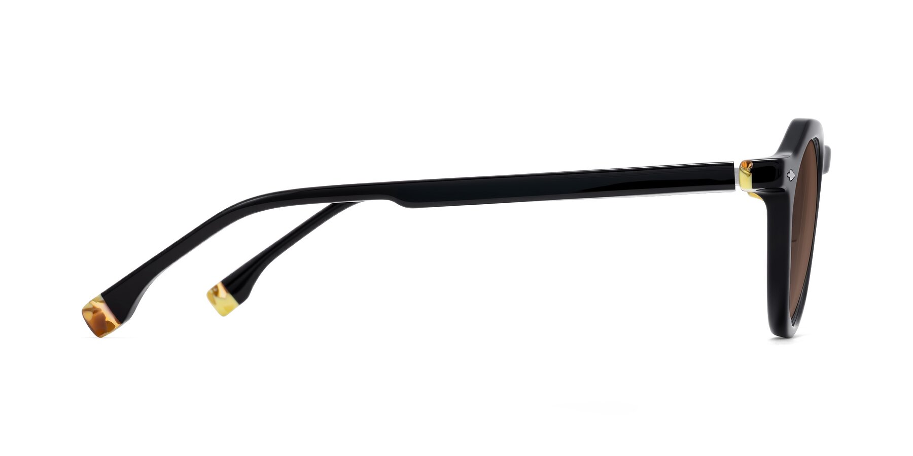 Side of Orta in Black with Brown Tinted Lenses