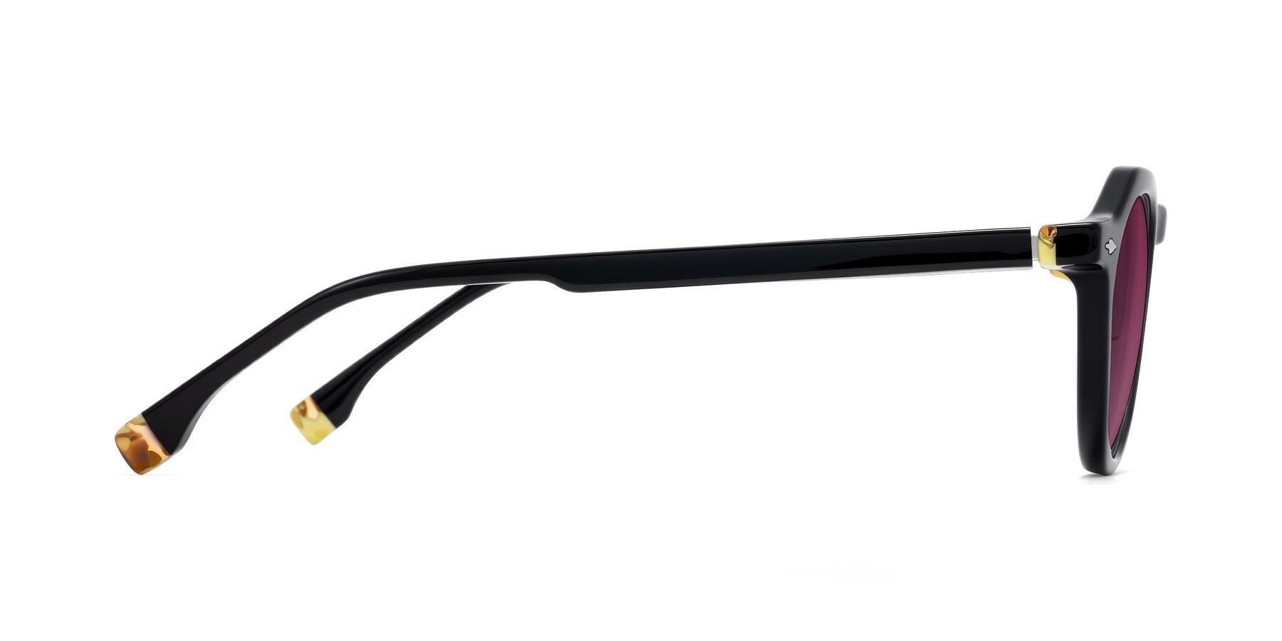 Side of Orta in Black with Wine Tinted Lenses