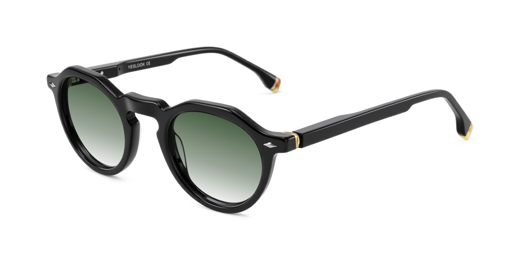 Angle of Orta in Black with Green Gradient Lenses