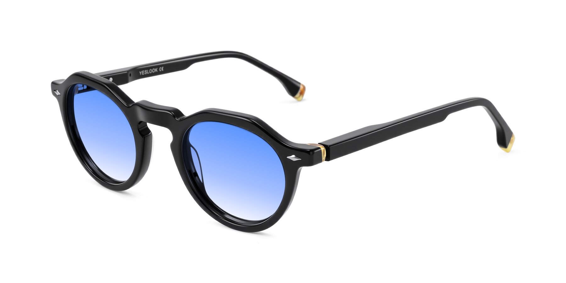 Angle of Orta in Black with Blue Gradient Lenses