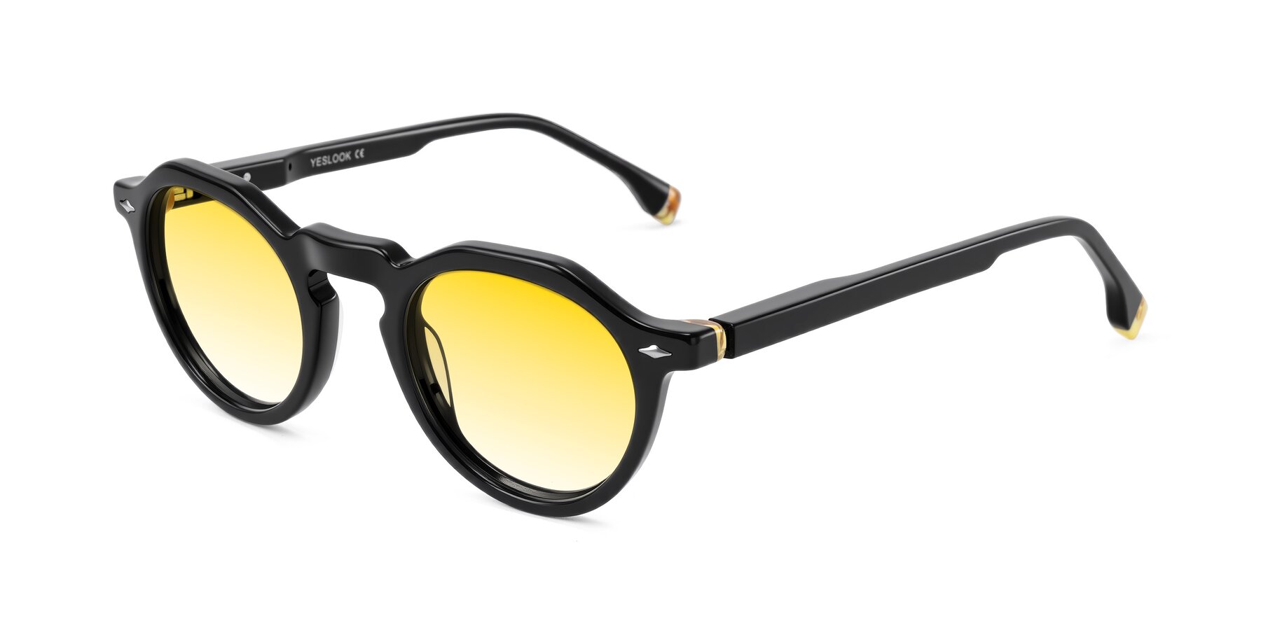 Angle of Orta in Black with Yellow Gradient Lenses