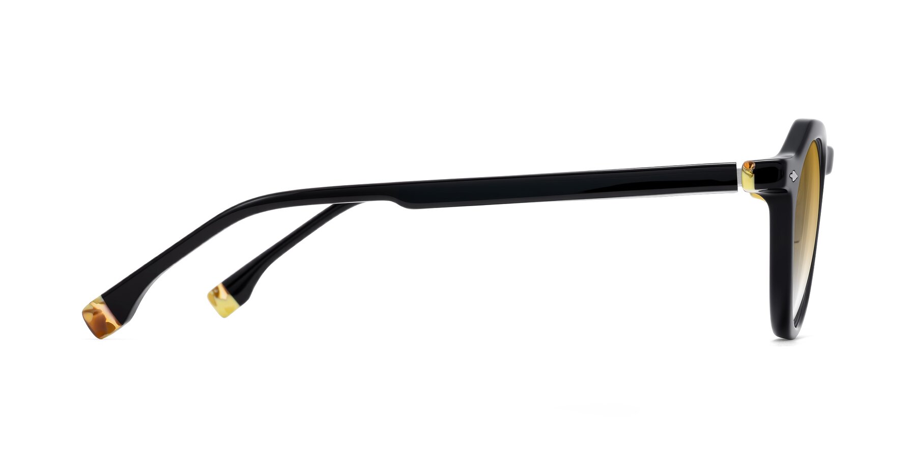 Side of Orta in Black with Champagne Gradient Lenses