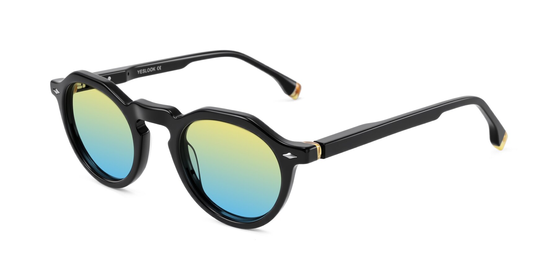 Angle of Orta in Black with Yellow / Blue Gradient Lenses