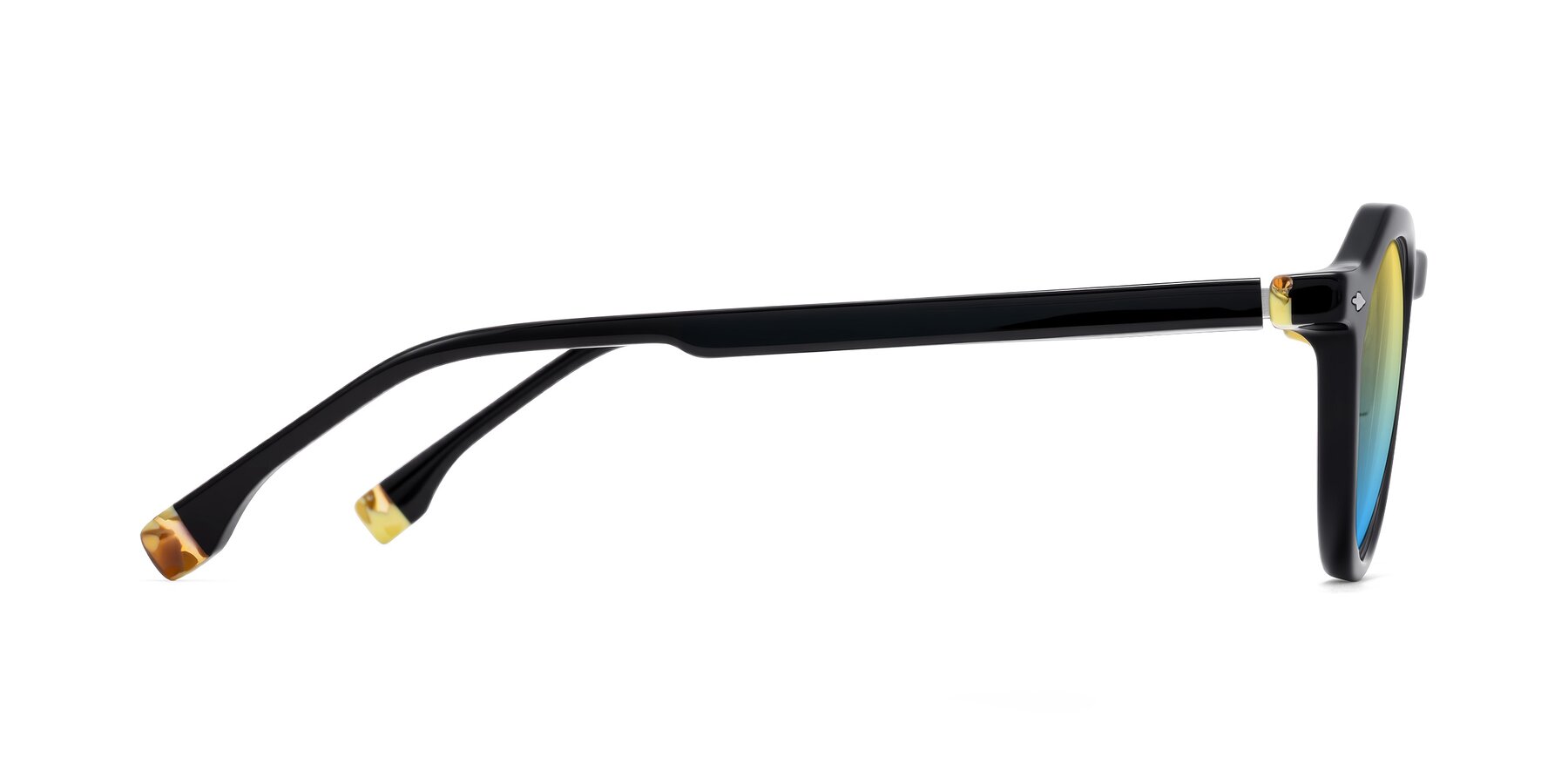 Side of Orta in Black with Yellow / Blue Gradient Lenses