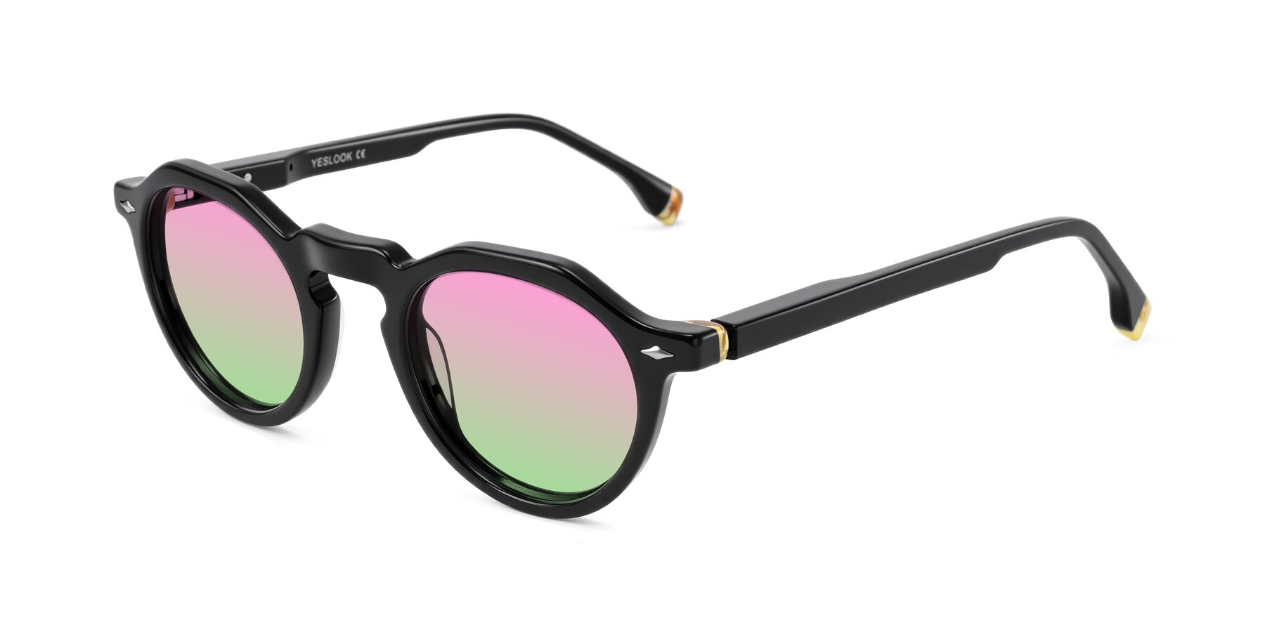 Angle of Orta in Black with Pink / Green Gradient Lenses