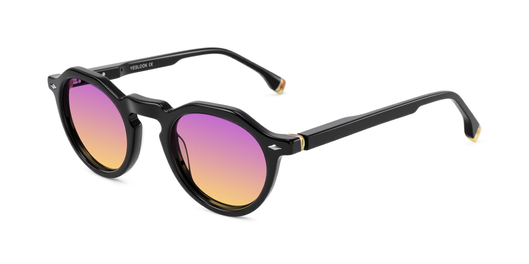 Angle of Orta in Black with Purple / Yellow Gradient Lenses