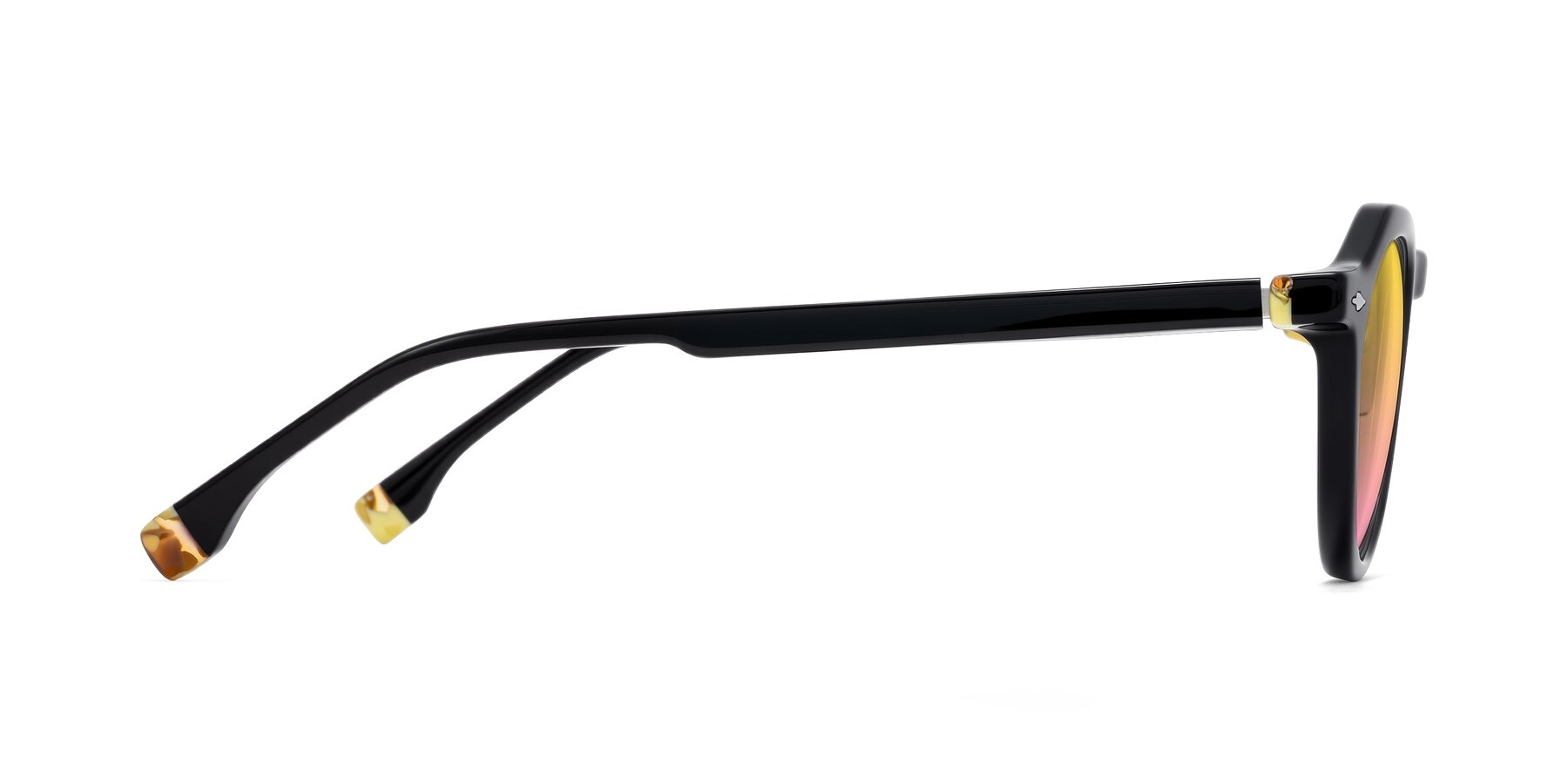Side of Orta in Black with Yellow / Pink Gradient Lenses