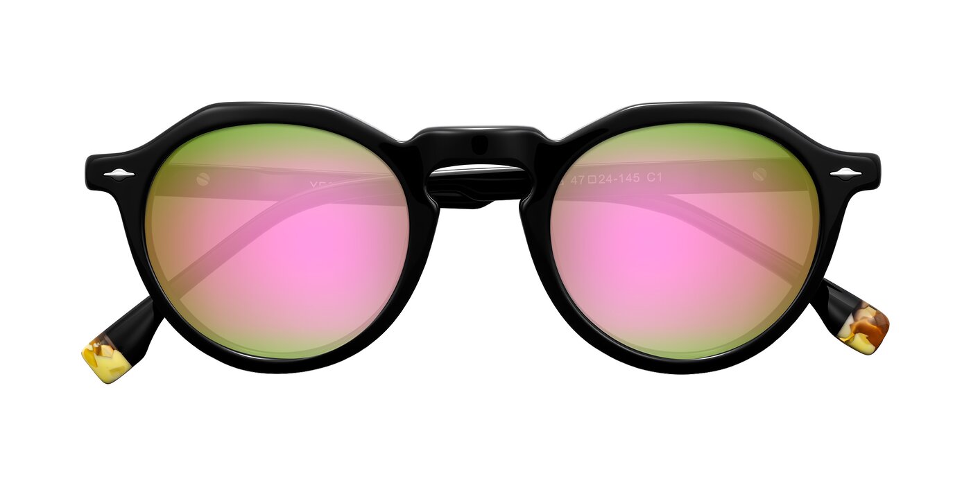Orta - Black Flash Mirrored Sunglasses