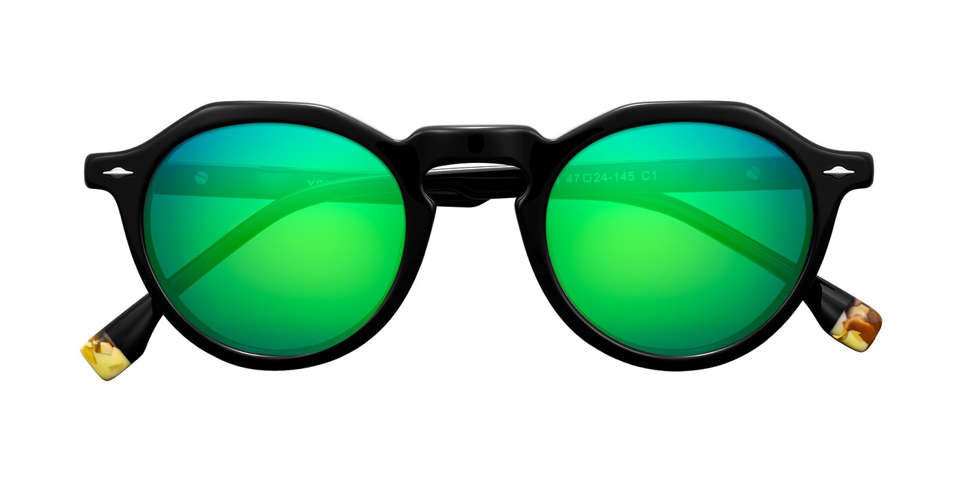 Orta - Black Flash Mirrored Sunglasses