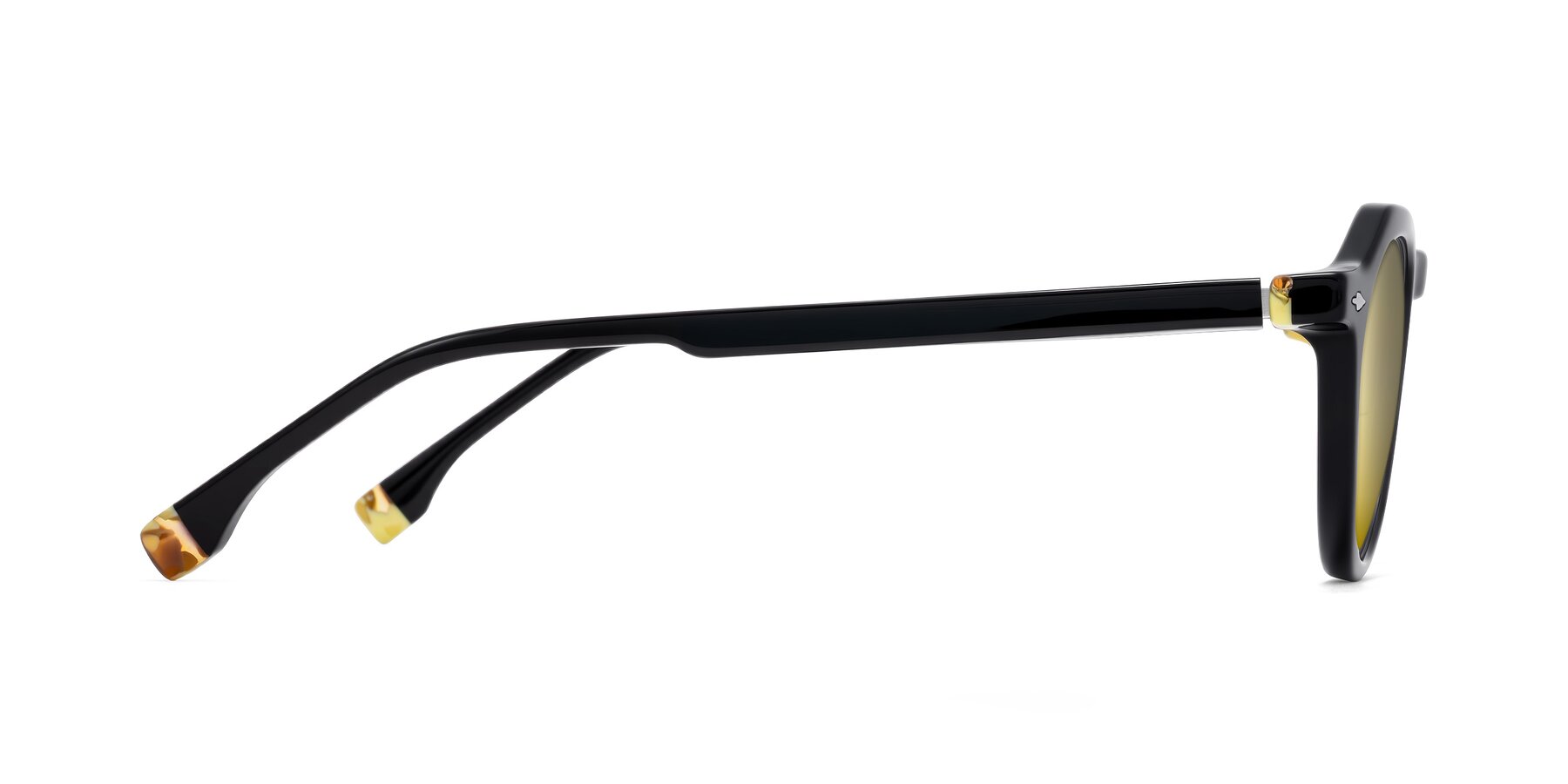 Side of Orta in Black with Gold Mirrored Lenses