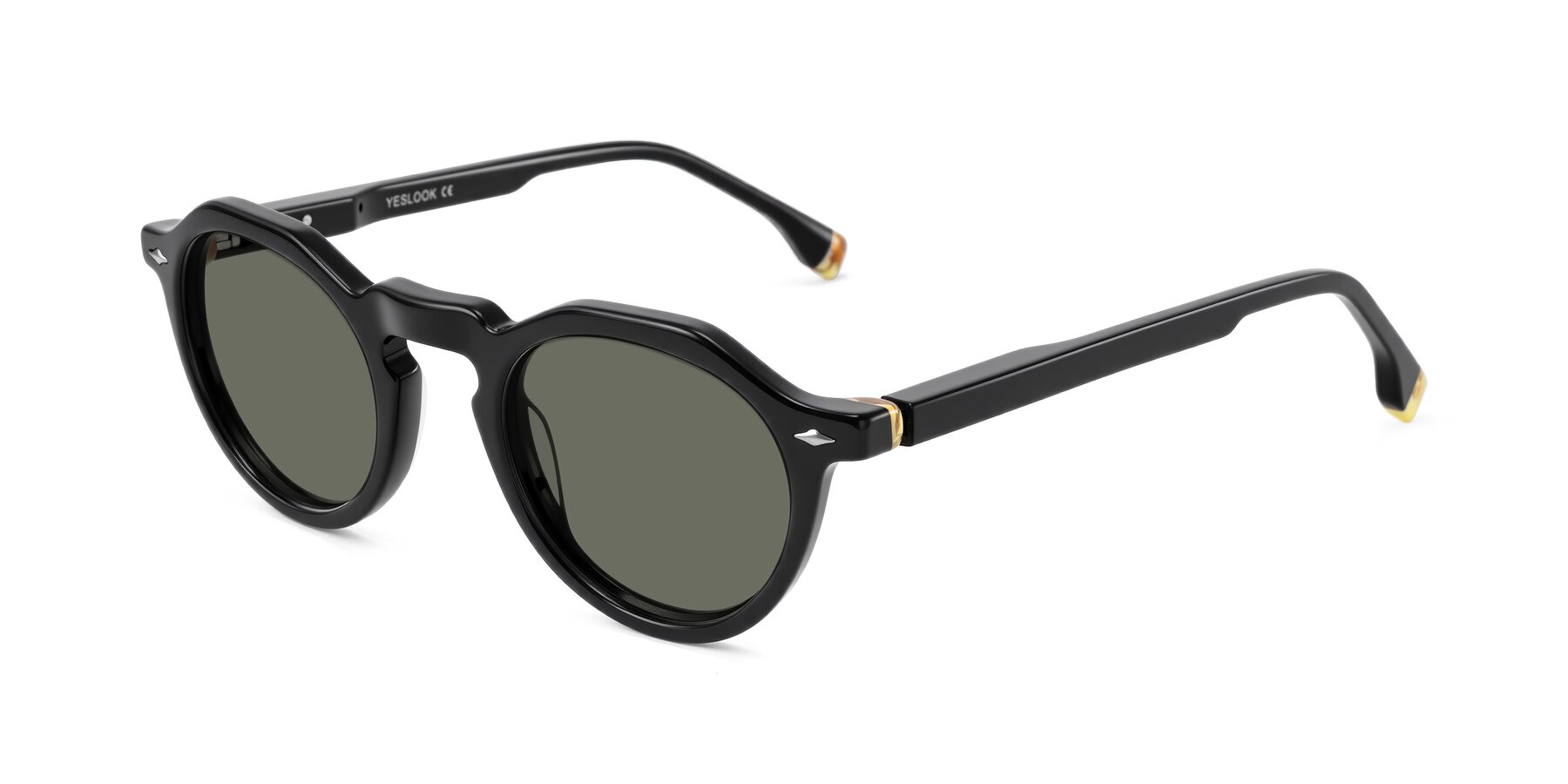 Angle of Orta in Black with Gray Polarized Lenses