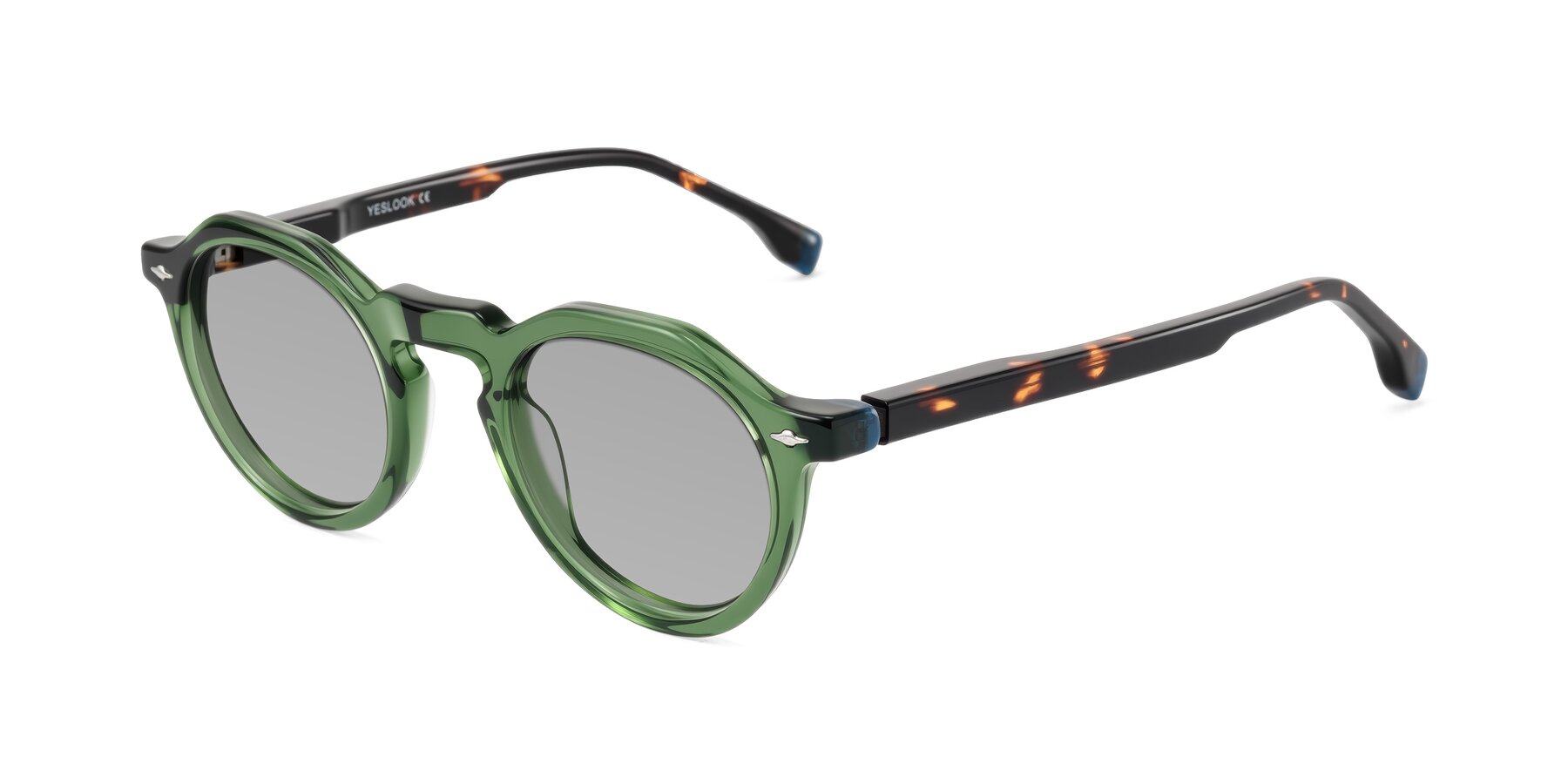 Angle of Orta in Green/Tortoise with Light Gray Tinted Lenses
