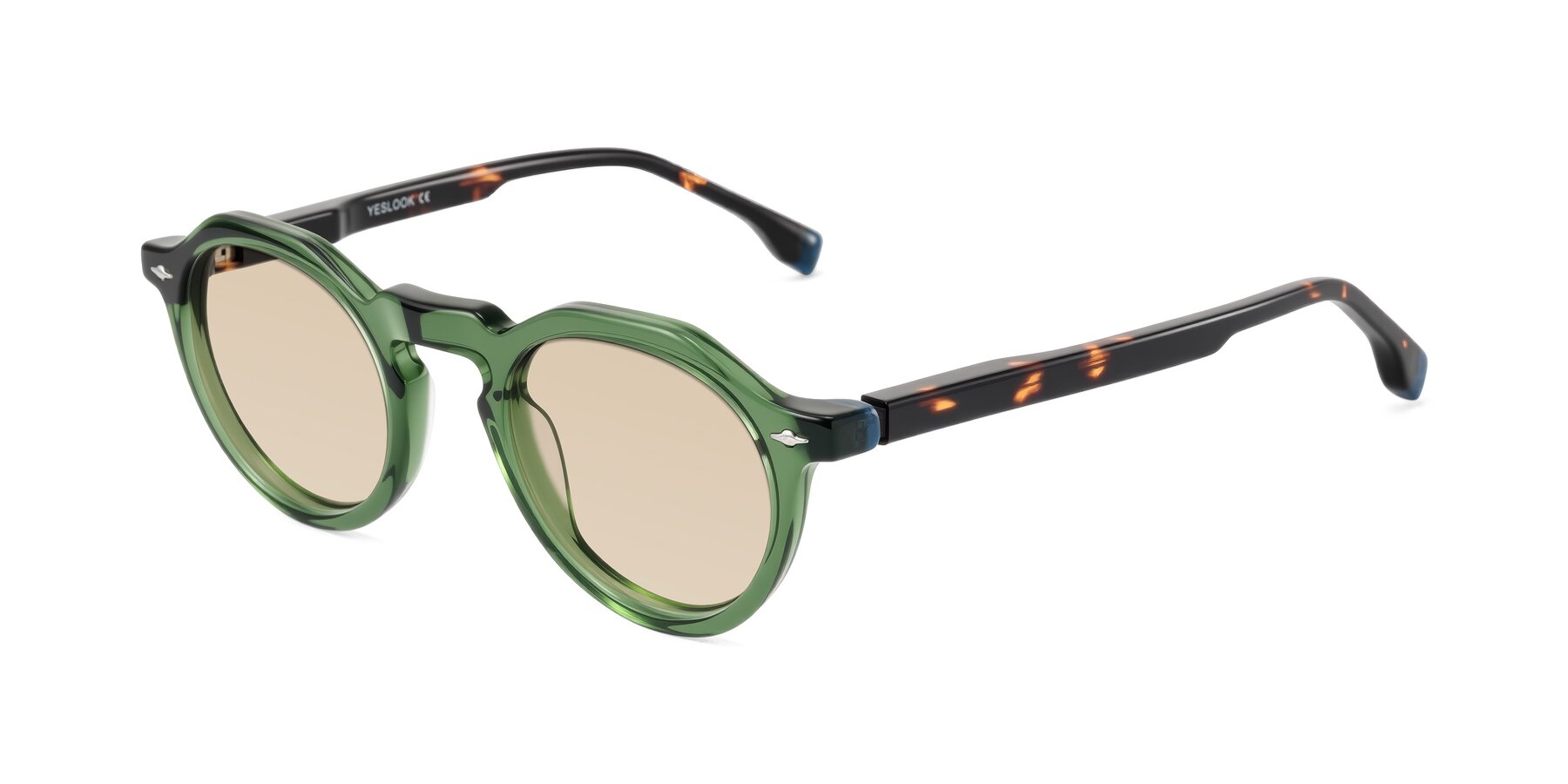 Angle of Orta in Green/Tortoise with Light Brown Tinted Lenses
