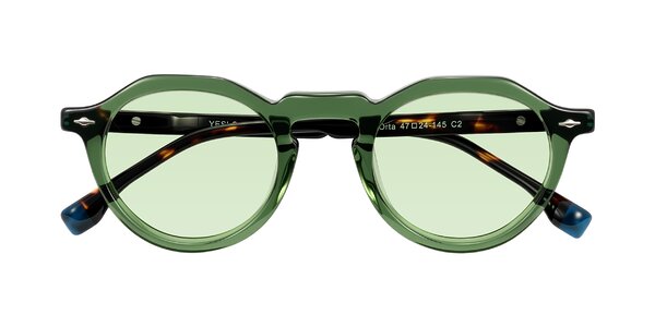 Front of Orta in Green/Tortoise