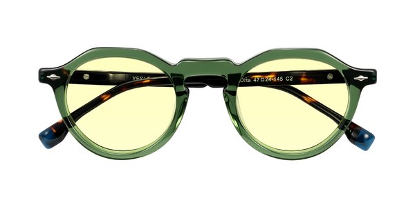 Front of Orta in Green/Tortoise