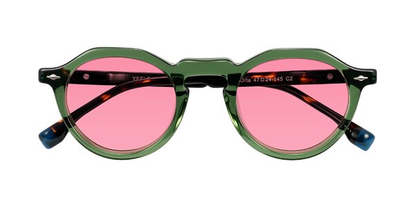Front of Orta in Green/Tortoise