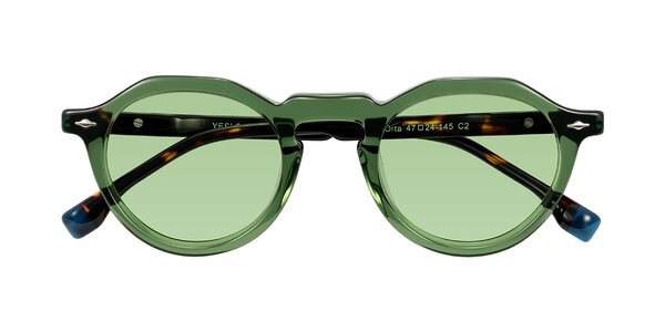 Front of Orta in Green/Tortoise